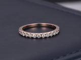 Bridal Half Eternity Wedding Ring Band 1ct Round Cut Diamond 14k RoseGold Finish