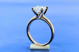 1.3ct Asscher Cut Diamond Engagement Ring Solitaire Promise 14k WhiteGold Finish