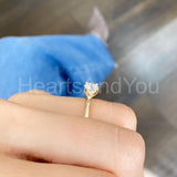 0.3ct Round Cut Moissanite Solitaire Women Engagement Ring 14k YellowGold Plated