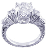 Antique Vintage 5 Stone Engagement Ring 3ct Round Diamond 14k White Gold Finish