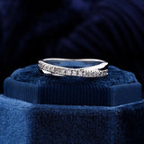 0.3ct Round Cut Moissanite Eternity Criss Cross Wed Band 14k White Gold Plated