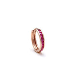 0.7ct Round Cut Pink Ruby Classic Hoop Earrings Women 14k Rose Gold Finish