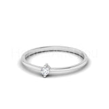 0.2ct Round Cut Moissanite Solitaire Women Engagement Ring 14k White Gold Plated