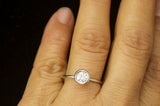 1Ct Round Cut Diamond Bezel Set Engagement Solitaire Ring 14K White Gold Finish