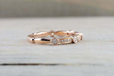 1.2ct Round Cut Diamond Milgrain Petite Wedding Band Ring 14k Rose Gold Finish
