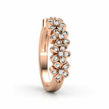 2Ct Round Cut DVVS1 Diamond Five Flowers Engagement Ring 14K Rose Gold Finish