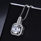 2.5ct Round Cut Diamond Pendant Halo Solitaire 14k White Gold Finish NO CHAIN