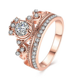 2.5Ct Round Cut VVS1 Diamond Princess Crown Engagement Ring 14K Rose Gold Finish