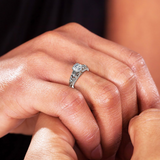 1.7ct Round Cut Diamond Engagement Ring 14k White Gold Finish Filigree Vintage