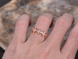 0.5ct Round Cut VVS1 Diamond 5 Small Cross Shape Engagement Ring 14k Gold Finish