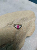 1ct Engagement Ring Oval Cut Pink Ruby Twist Swirl Solitaire 14k White Gold Over