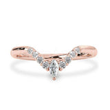 0.3ct Marquise Cut Simulated Diamond Curved Wedding Band 14k Yellow Gold Plated
