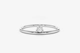 0.2ct Engagement Ring Round Cut Diamond Minimalist Design 14k White Gold Finish