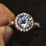 2.3ct Round Cut Diamond Engagement Ring 14k RoseGold Finish Halo Solitaire Women