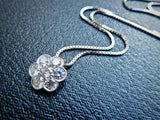 2ct Round Cut Moissanite Daisy cluster Pendant 14k White Gold Plated NO CHAIN