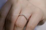 0.15ct Round Cut Moissanite Anniversary Women Wedding Band 14k White Gold Plated