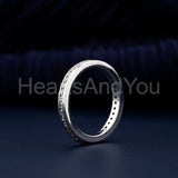 0.5ct Round Cut Moissanite Eternity Channel Set Wed Band 14k White Gold Plated