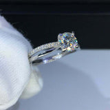 1.5ct Round Cut Diamond Engagement Ring Split Shank Band 14k White Gold Finish