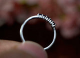 0.3ct Wedding Ring Band Round Cut Blue Sapphire Minimalist 14k White Gold Finish