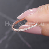 0.2ct Round Cut Moissanite Minimalist Women Wedding Band 14k Rose Gold Plated
