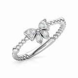 1Ct Round Cut Diamond Butterfly Braided Engagement Ring 14K White Gold Finish