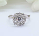 2.5ct Round Cut Diamond Engagement Ring Cocktail Art Deco 14k White Gold Finish