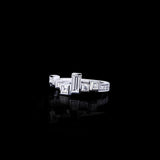 3ct Asscher Baguette Round Cut Diamond Women Engagement Ring 14k White Gold Over