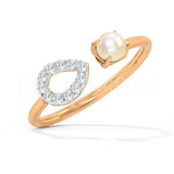 0.2ct Round Cut Moissanite Open Stylish Engagement Ring 14k Yellow Gold Plated