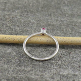 0.3ct Engagement Ring Round Cut Pink Ruby Solitaire Women 14k White Gold Finish