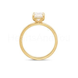 0.2ct Asscher Simulated Diamond Solitaire Engagement Ring 14k Yellow Gold Plated