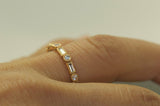 3Ct Baguette Round Cut Diamond Milgrain Vintage Wedding Band 14K YellowGold Over