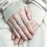 2Ct Radiant Diamond Round Accents Solitaire Engagement Ring 14K Rose Gold Finish