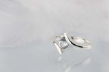 0.5ct Round Cut Diamond Engagement Ring Solitaire ByPass 14k White Gold Finish
