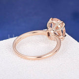 2ct Oval Cut Simulated Morganite Flower Prong Set Ring 14k Rose Gold Plated