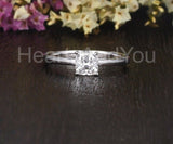 0.5ct Cushion Simulated Diamond Solitaire Engagement Ring 14k Rose Gold Plated
