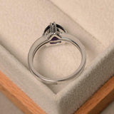 2.2ct Engagement Ring Trillion Cut Amethyst Diamond Accent 14k White Gold Finish