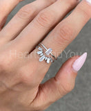0.2ct Baguette Simulated Diamond Minimalist Engagement Ring 14k WhiteGold Plated