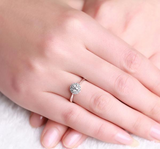 1.9Ct Round Cut VVS1/D Diamond Floral Halo Engagement Ring 14K White Gold Finish