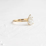 0.25ct Pear Simulated Diamond Solitaire Engagement Ring 14k Yellow Gold Plated