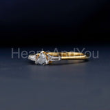 0.5ct Trillion Simulated Diamond Trilogy Engagement Ring 14k Yellow Gold Plated