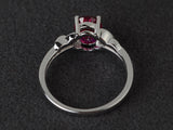 1.7ct Oval Cut Pink Ruby Engagement Ring 14k White Gold Finish Accents Solitaire