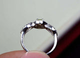 2.2ct Engagement Ring Round Cut Green Peridot Infinity 14k White Gold Finish