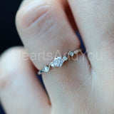 0.5ct Round Cut Moissanite Swirl Minimalist Engagement Ring 14k WhiteGold Plated