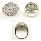 6Ct Round Cut Diamond Edwardian Antique Mesh Cocktail Ring 14K White Gold Finish