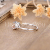 1ct Round Cut Simulated Morganite Petite Engagement Ring 14k Rose Gold Plated