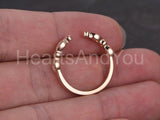 0.2ct Round Cut Moissanite Milgrain Half Eternity Band 14k Rose Gold Plated