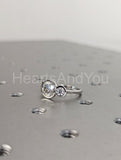 2.3ct Round Cut Moissanite Bezel Set Trilogy Women Ring 14k White Gold Plated