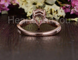 1ct Pear Cut Simulated Morganite Infinity Engagement Ring 14k Rose Gold Plated
