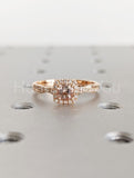 1ct Round Cut Simulated Morganite Twisted Engagement Ring 14k Yellow Gold Plated