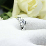 3ct Round Cut Diamond Engagement Ring Channel Set Accents 14k White Gold Finish